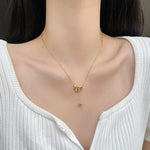 Heart BOW Pendant Necklace