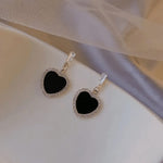 Black Colour Heart Shape Korean earring