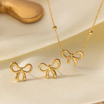 Bow Pendant Necklace Bracelet and earring
