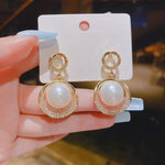 Round Pearl Drop Earring