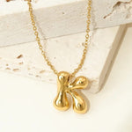 K Bubble Letter Pendant Necklace