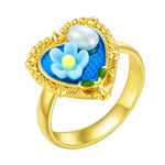 Blue Resin Pearl Ring