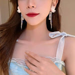 White Pearl Flower Shape Pearl Drops