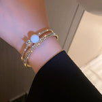 white Pearl Stone Crystal Braclet