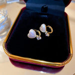 White Heart Diamond Earring