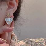 Pearl Heart Earrings