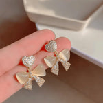 Heart with Bow Shape Korean earring