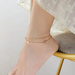 White Heart Diamond Anklet