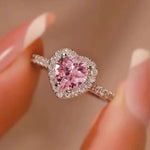 Pink Heart Stone Ring