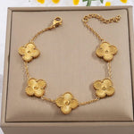 Golden Clover Flower Bracelet