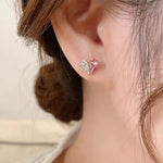 Small Cute Pink Gold Studs Earring