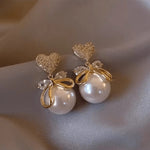 Heart Pearl Korean earrings