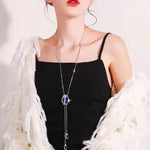 Blue Stone Crystal Big Necklace