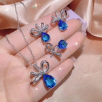 Blue Stone Silver Set