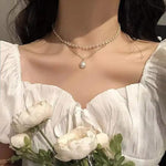 Korean white Pearl Necklace
