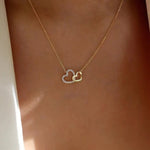 Double Heart Pendant Necklace
