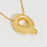 Q Bubble Letter Pendant Necklace