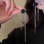 Black Rose Drop Earrings