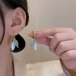 Two colour Leaf Earrings